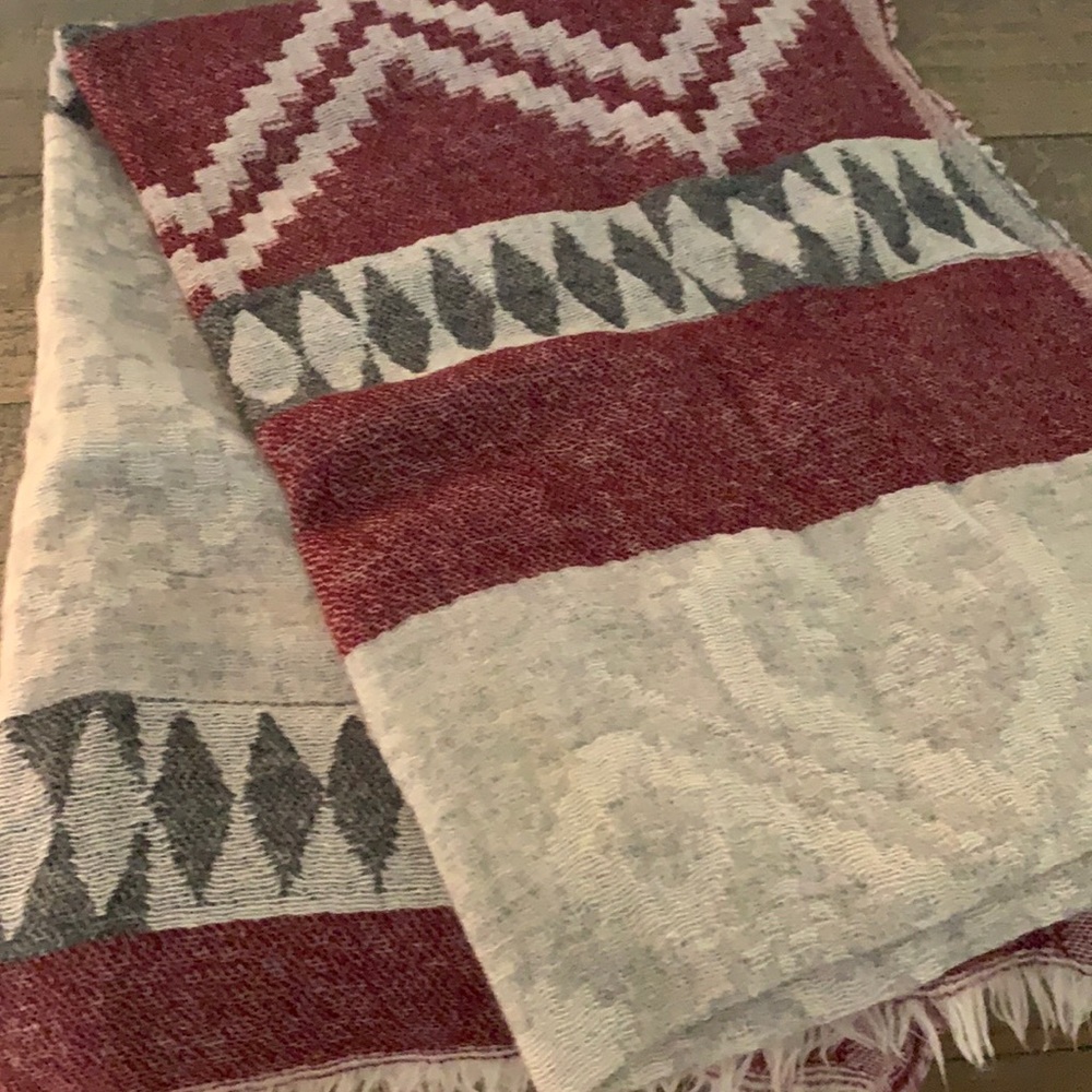 Maje Geometric Print Wool Scarf
